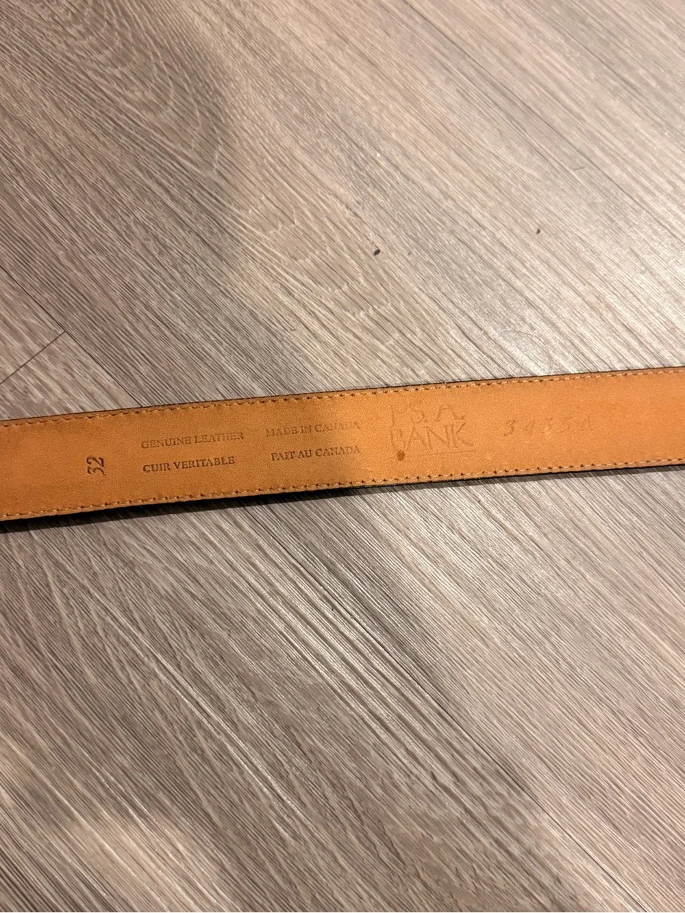 Vintage Jos A Bank Men 32 Black Embossed Leather Brass Buckle Belt